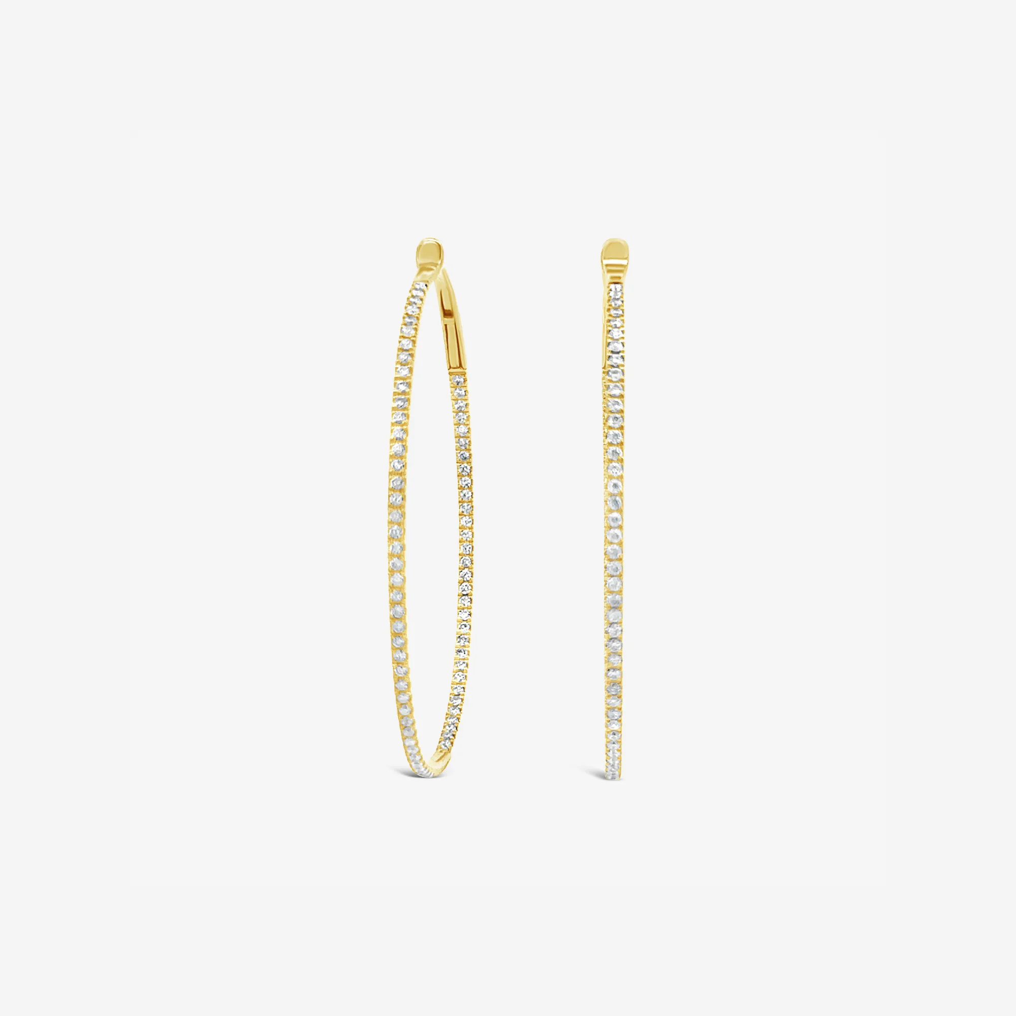 2 Ultra Whisper Thin 1.15CT Hoop Earrings