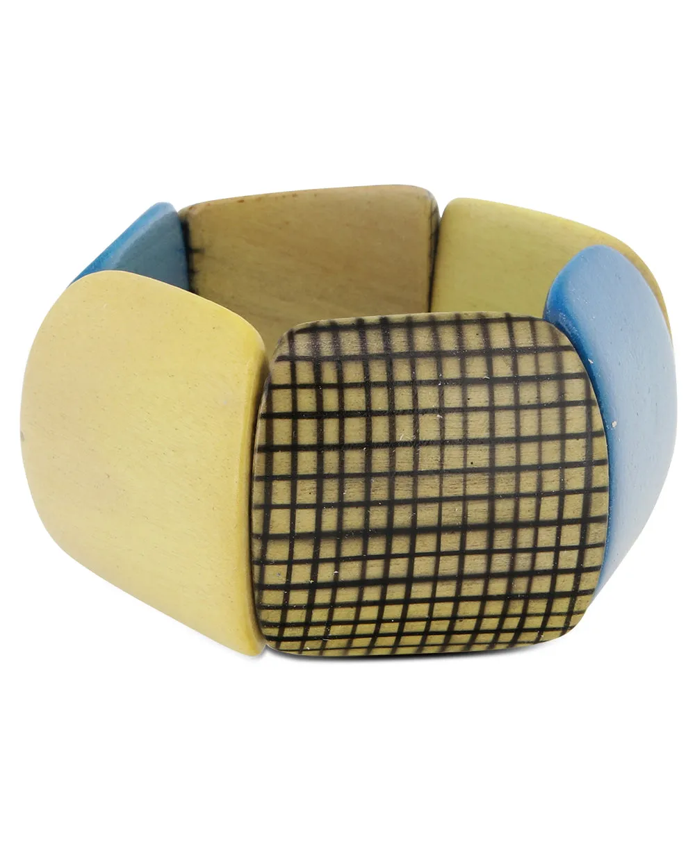 Art Deco Wood Stretch Bracelet