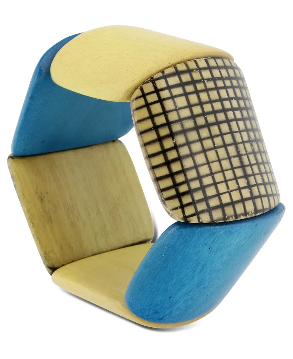 Art Deco Wood Stretch Bracelet