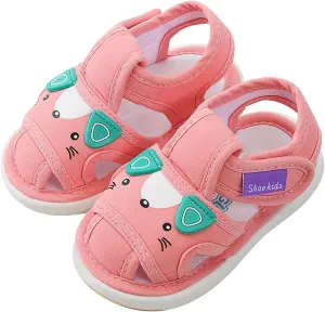 Baby Boy Girl Sandals Infant Cute Cartoon Shoes Lightweight Non-Slip Flats Soft Bottom Non Slip Open Toe Sandals