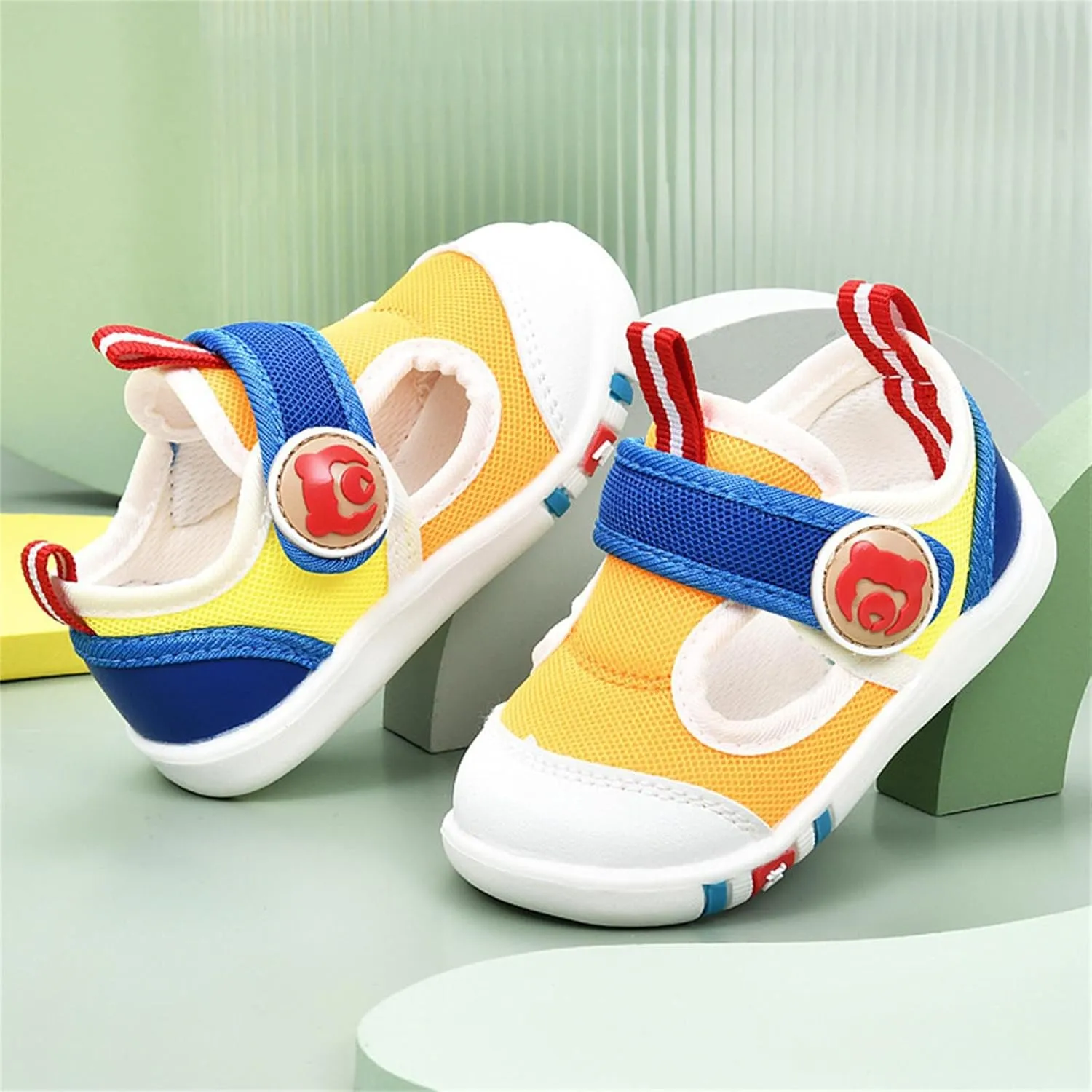 Baby Boy Girl Sandals Lightweight Breathable Summer Mesh Sneakers Non-Slip Toddler Breathable First Walking Shoes