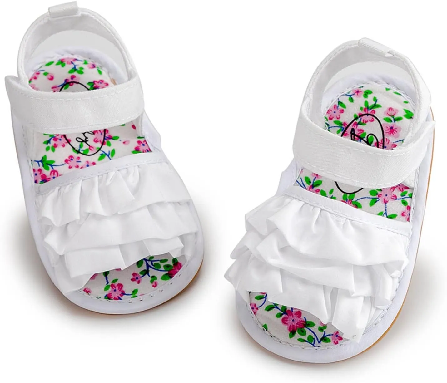 Baby Boy Sandals Open-Toe Ruffle Lace Dress Wedding Flats Newborn Non-Slip Sole First Walkers Crib Shoes