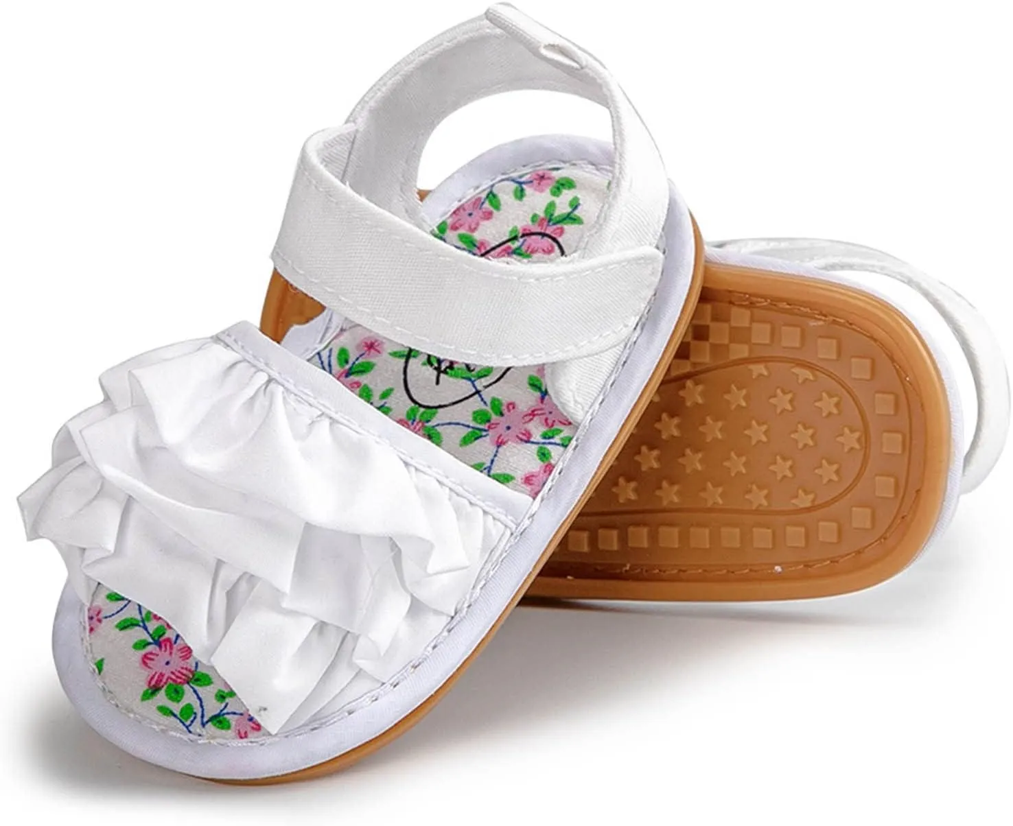Baby Boy Sandals Open-Toe Ruffle Lace Dress Wedding Flats Newborn Non-Slip Sole First Walkers Crib Shoes