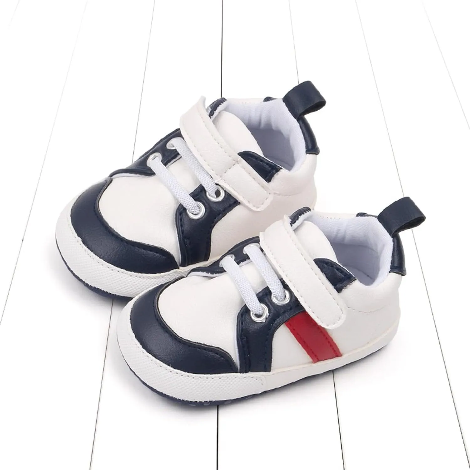 Baby Boys Girls Leather First Walking Sneakers Toddler Infant Anti-Slip Soft Sole Lightweight First Step Shoes
