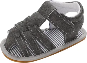 Baby Boys Girls Sandals Closed-Toe Infant Soft Rubber Sole Outdoor Shoes For First Walkers No Slip Rome Shoes