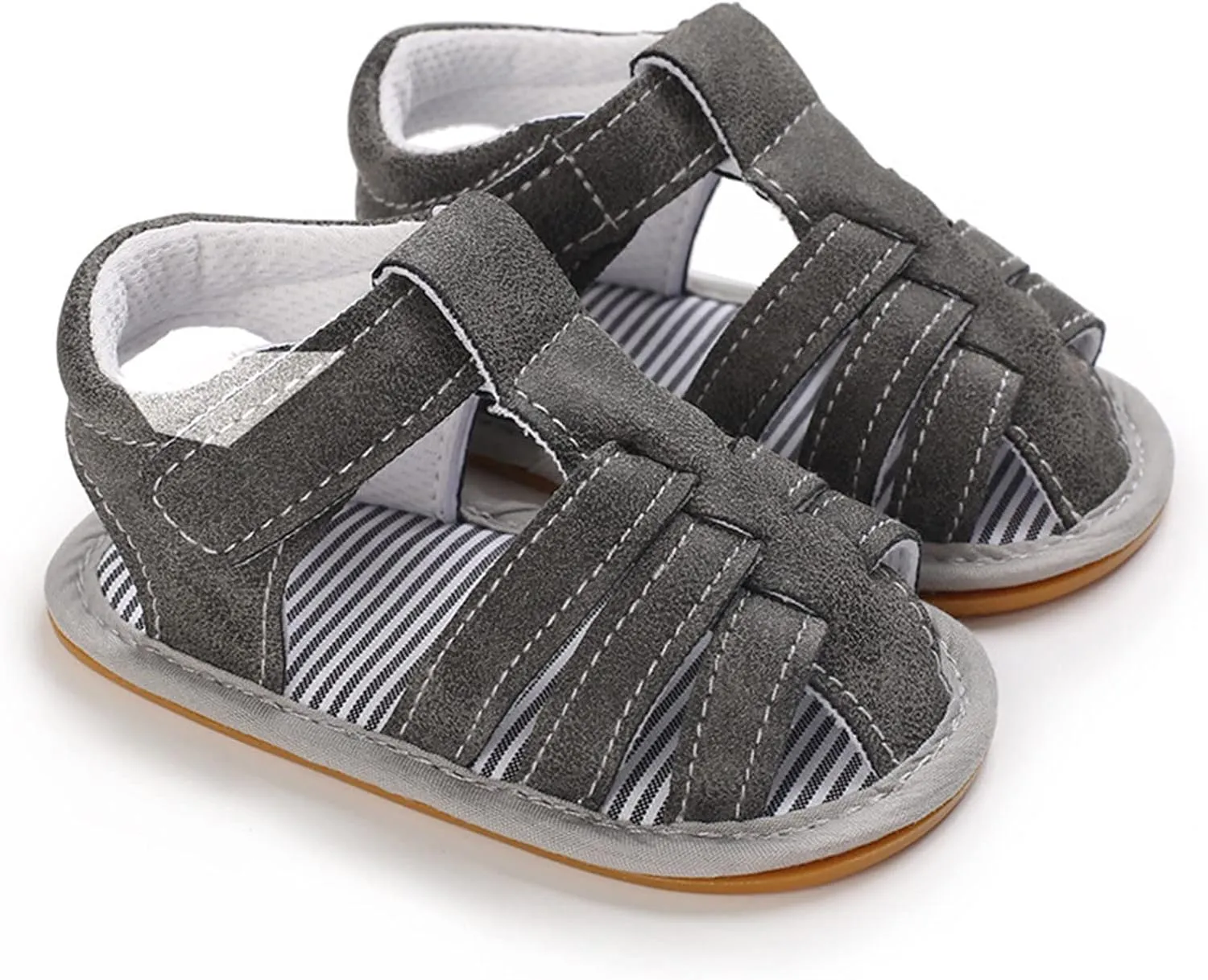Baby Boys Girls Sandals Closed-Toe Infant Soft Rubber Sole Outdoor Shoes For First Walkers No Slip Rome Shoes