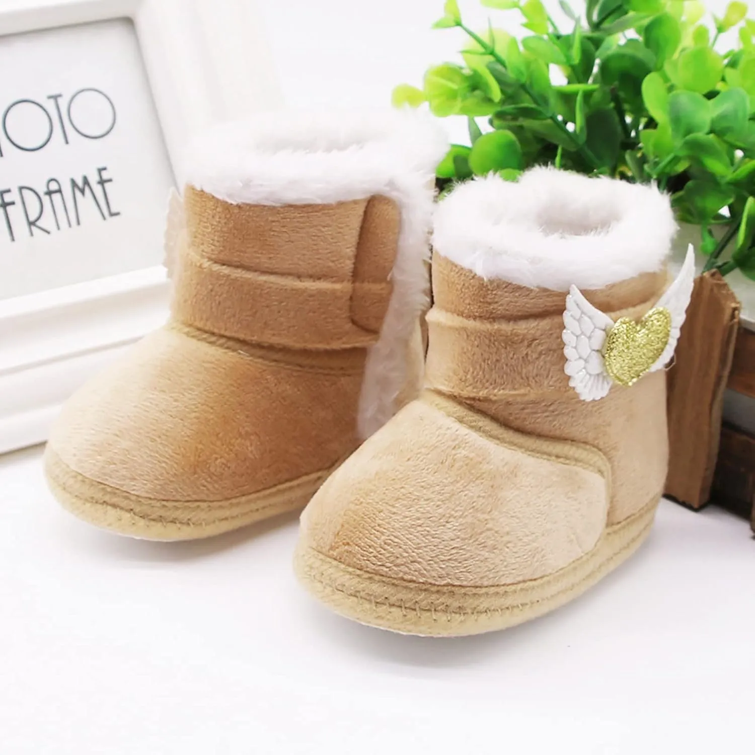 Baby Boys Girls Snow Boots Fur Lined Non Slip Soft Sole Toddler First Walker Winter Warm Crib Shoes Waterproof