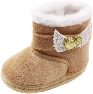 Baby Boys Girls Snow Boots Fur Lined Non Slip Soft Sole Toddler First Walker Winter Warm Crib Shoes Waterproof