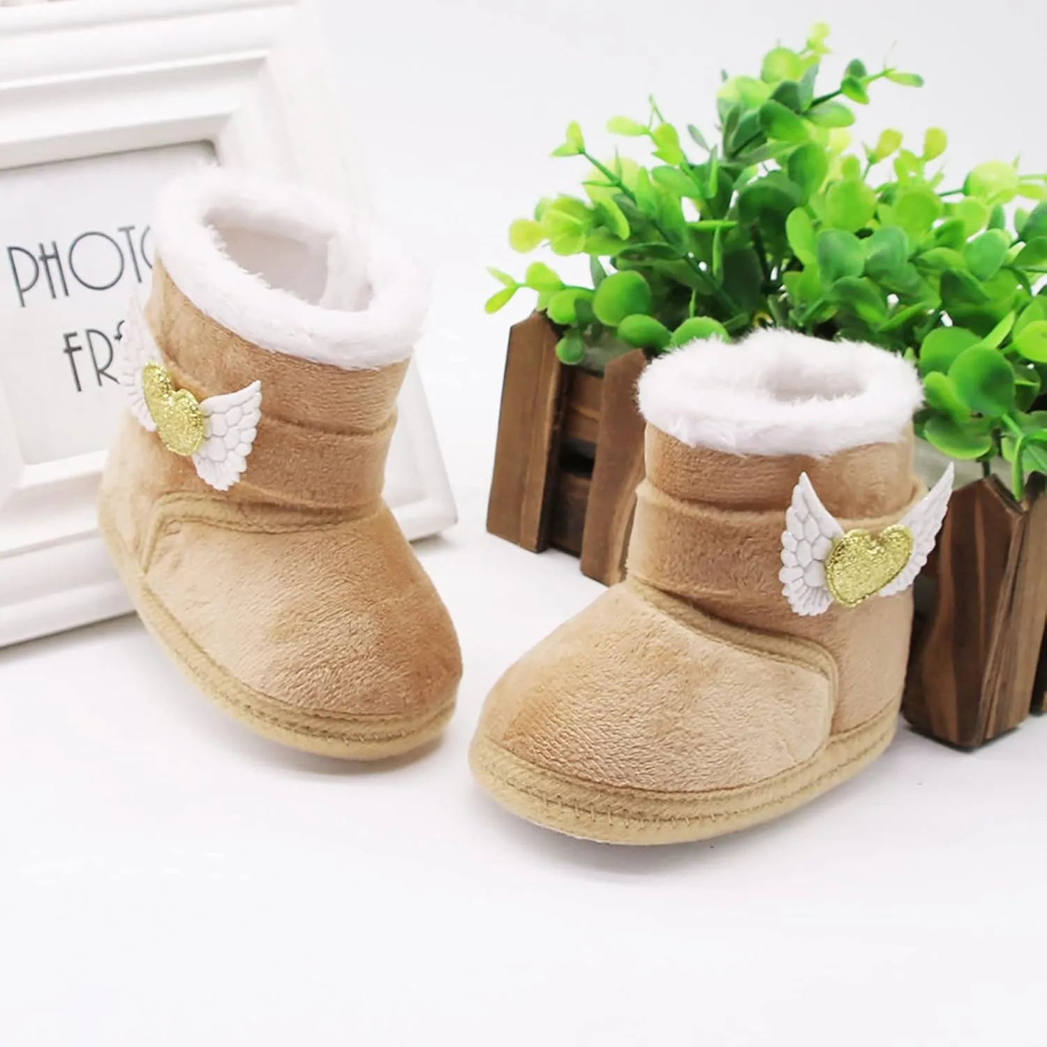 Baby Boys Girls Snow Boots Fur Lined Non Slip Soft Sole Toddler First Walker Winter Warm Crib Shoes Waterproof