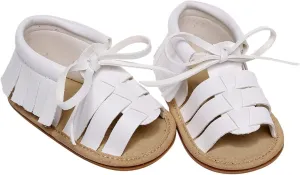 Baby Boys Girls Summer Lace Up Sandals Non-Slip Soft Sole Infant Flat Slippers Crib Shoes for Toddler First Walkers
