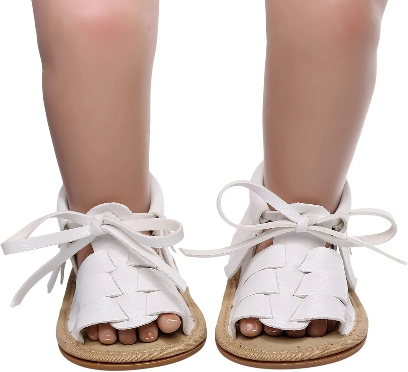 Baby Boys Girls Summer Lace Up Sandals Non-Slip Soft Sole Infant Flat Slippers Crib Shoes for Toddler First Walkers