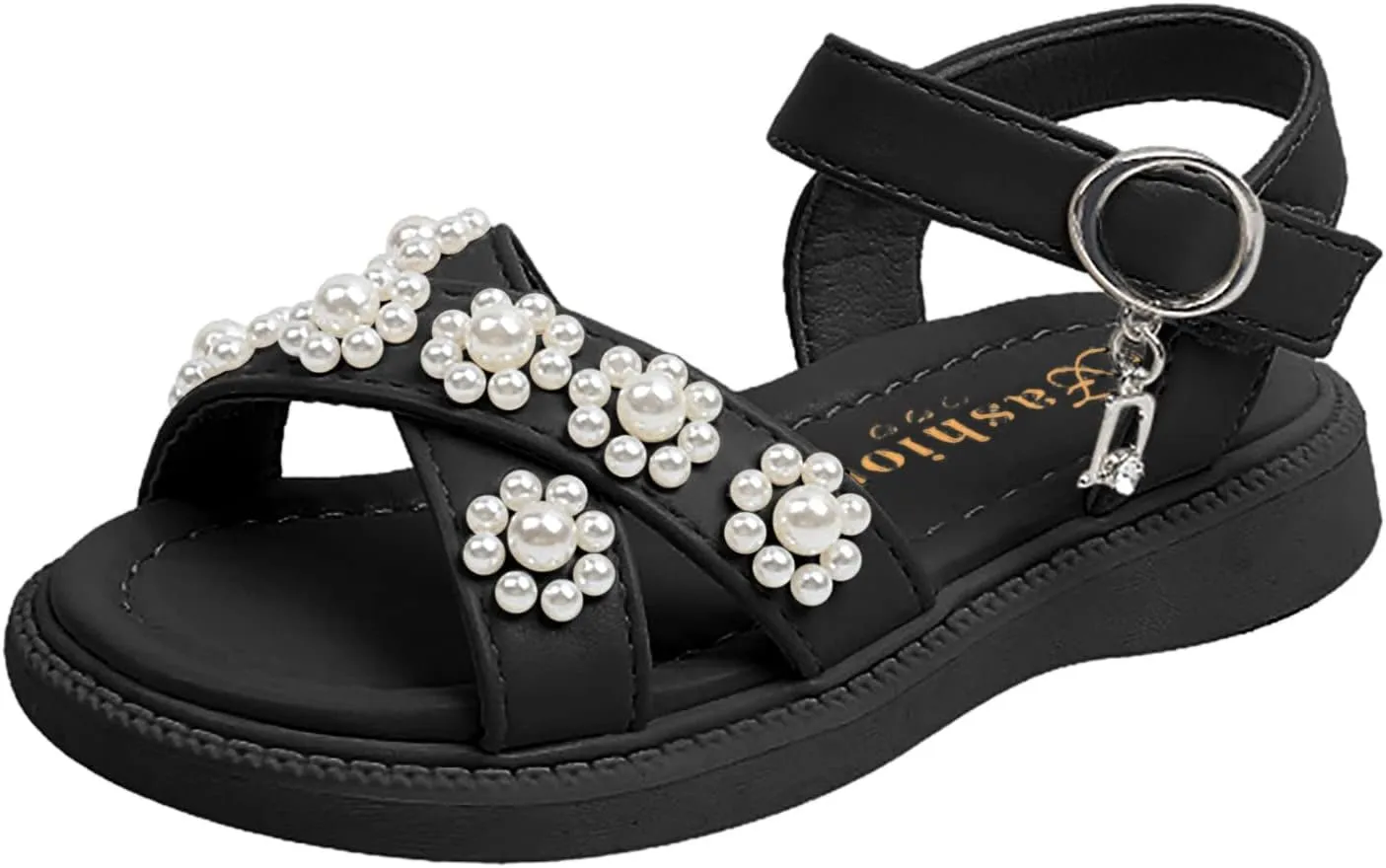 Baby Boys Girls Toddler Summer Shoes Sandals Outdoor Beach Anti-Slip Soft Sole Sandals Princess (Black, 2.5 Big Kids)