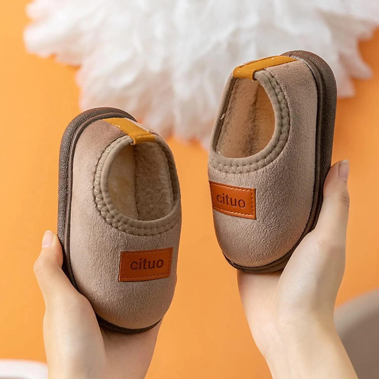 Baby Clothes Girl Organic Cotton Childrens Girl Cotton Shoes Solid Color Fashion Soft Sole Winter Warm Indoor Non Slip Cotton Shoes Knitted Baby Sandals