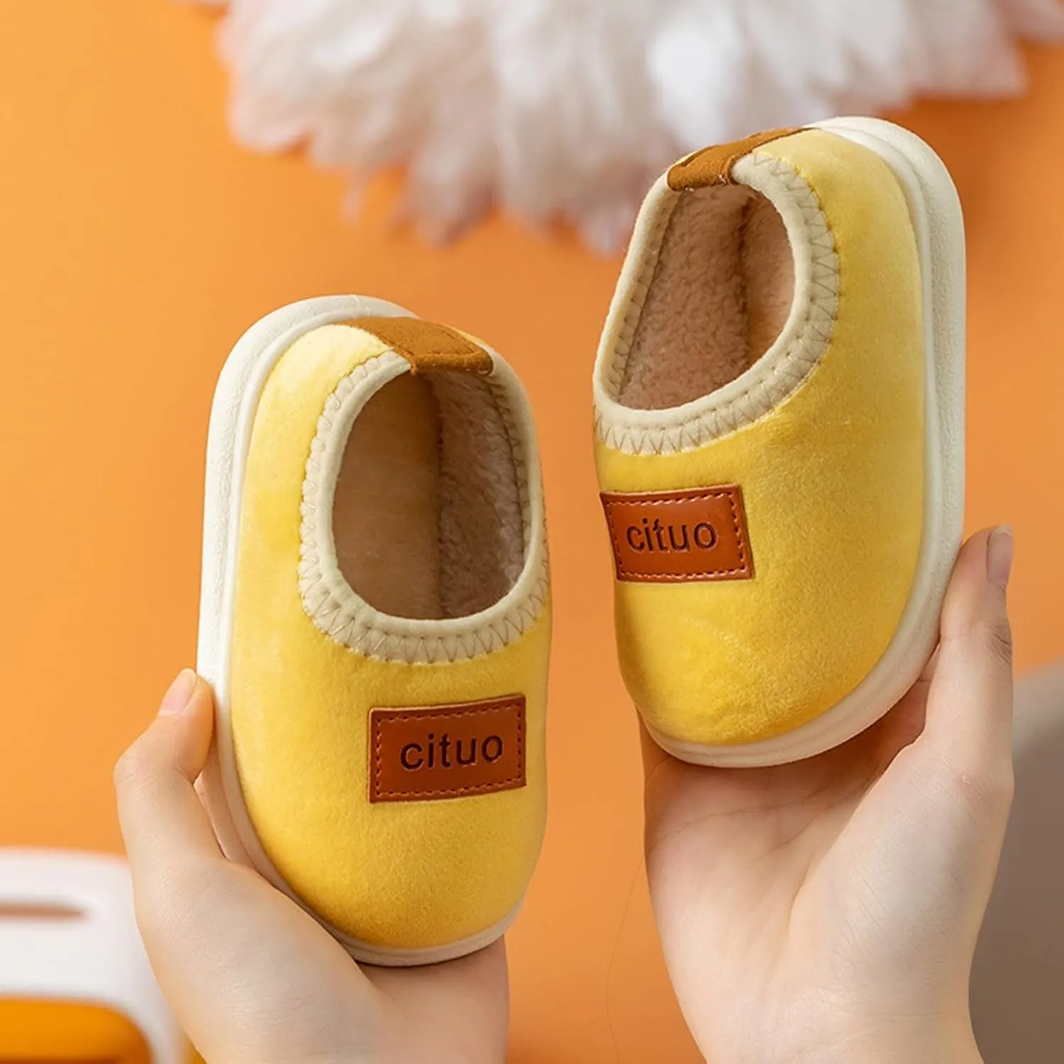 Baby Clothes Girl Organic Cotton Childrens Girl Cotton Shoes Solid Color Fashion Soft Sole Winter Warm Indoor Non Slip Cotton Shoes Knitted Baby Sandals