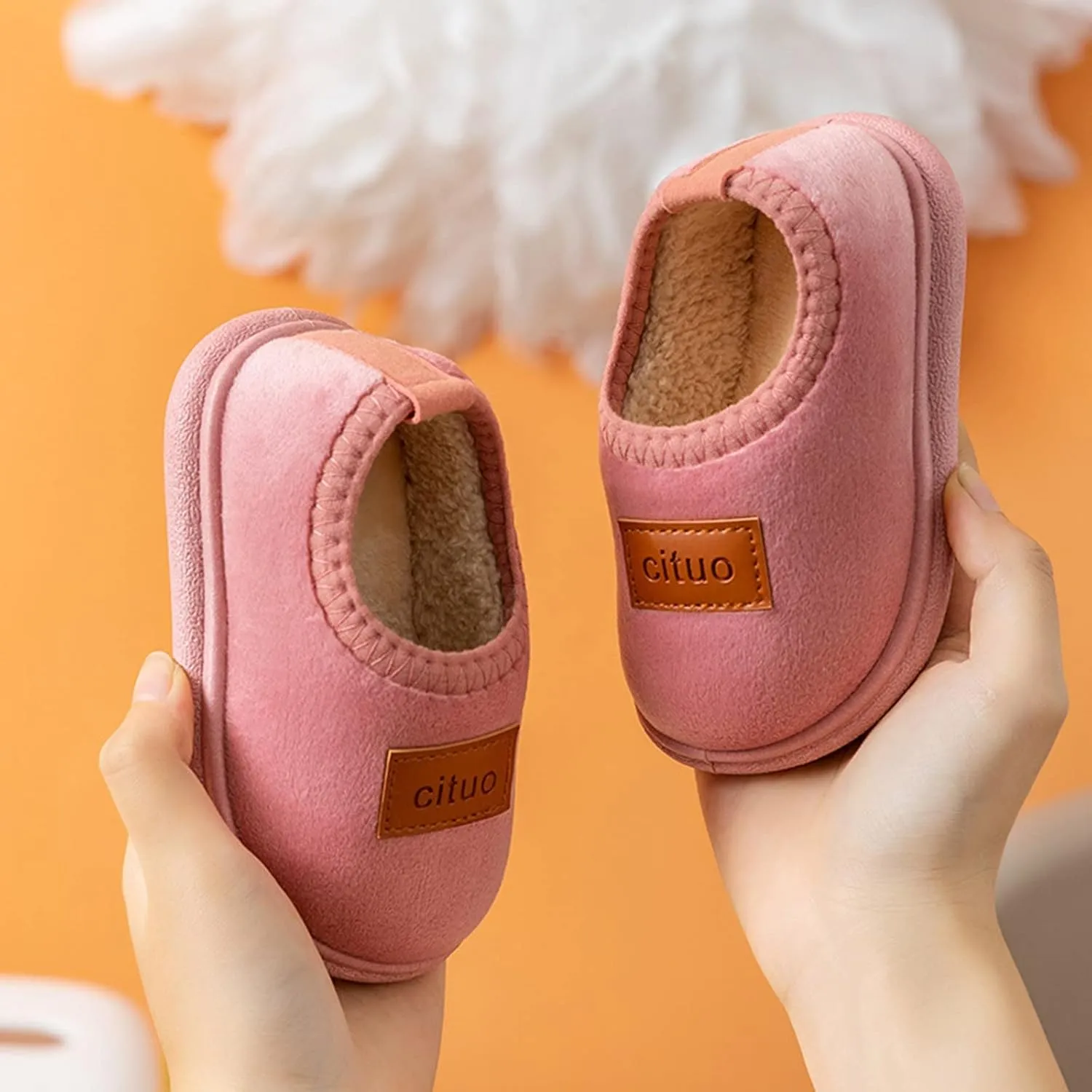 Baby Clothes Girl Organic Cotton Childrens Girl Cotton Shoes Solid Color Fashion Soft Sole Winter Warm Indoor Non Slip Cotton Shoes Knitted Baby Sandals
