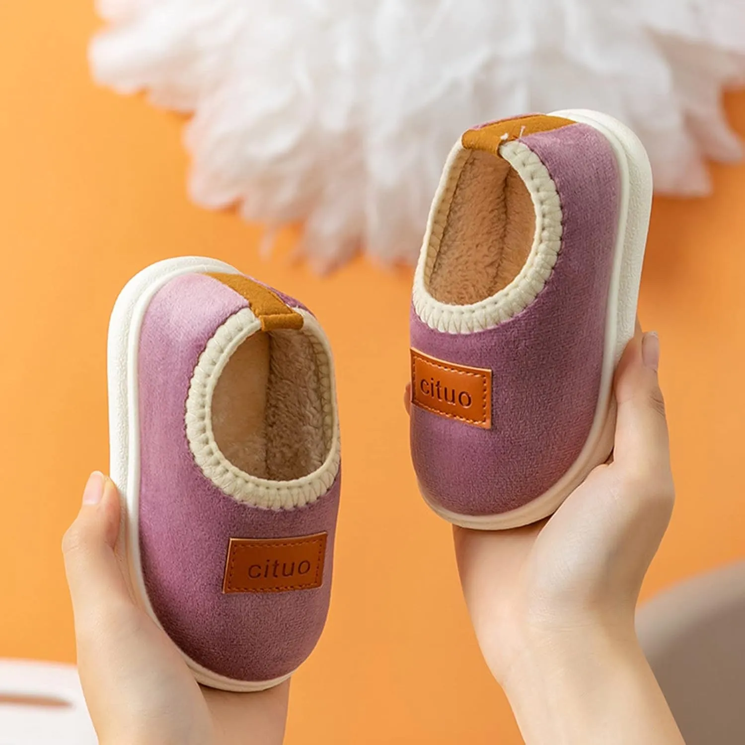 Baby Clothes Girl Organic Cotton Childrens Girl Cotton Shoes Solid Color Fashion Soft Sole Winter Warm Indoor Non Slip Cotton Shoes Knitted Baby Sandals