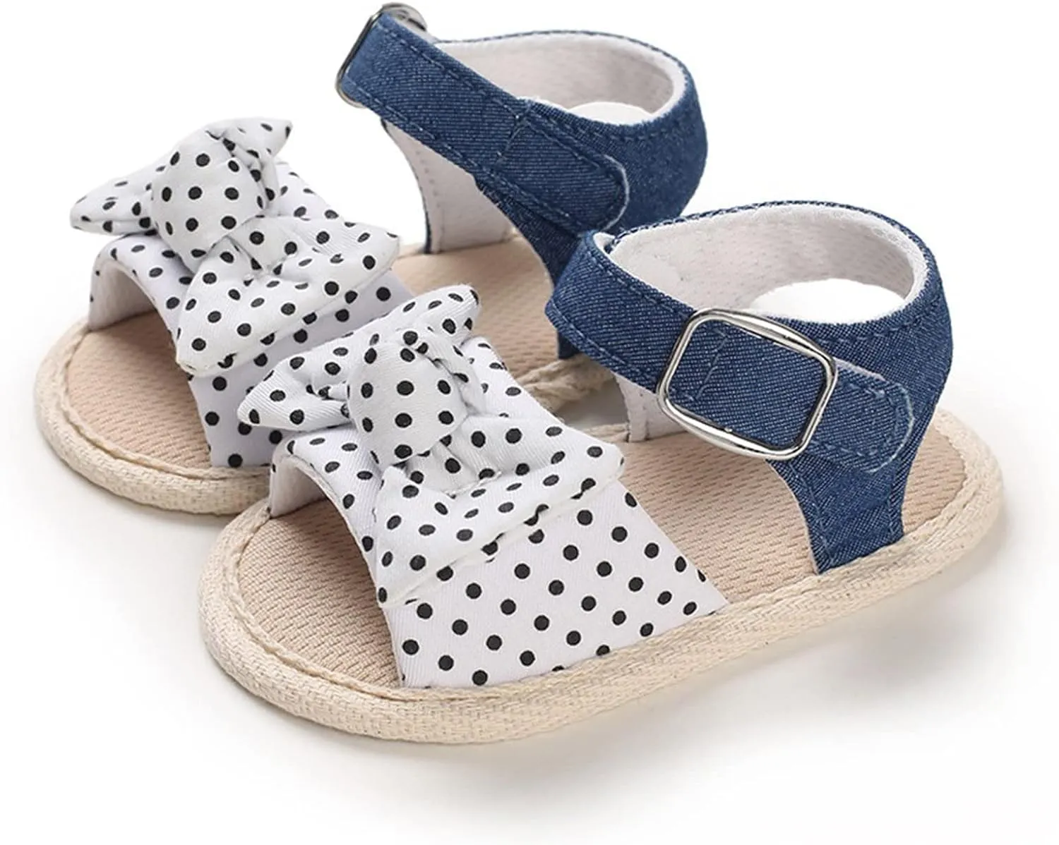 Baby Girl Bowknot Sandals Toddler Infant Soft Open Toe Sandals Beach Flats Anti Slip Softy Shoes With Ankle Strap