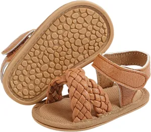 Baby Girl Sandals Infant Anti-Slip Soft Sole Princess Dress Sandals Cute Summer Outdoor Flats Toddler First Walkers Shoes
