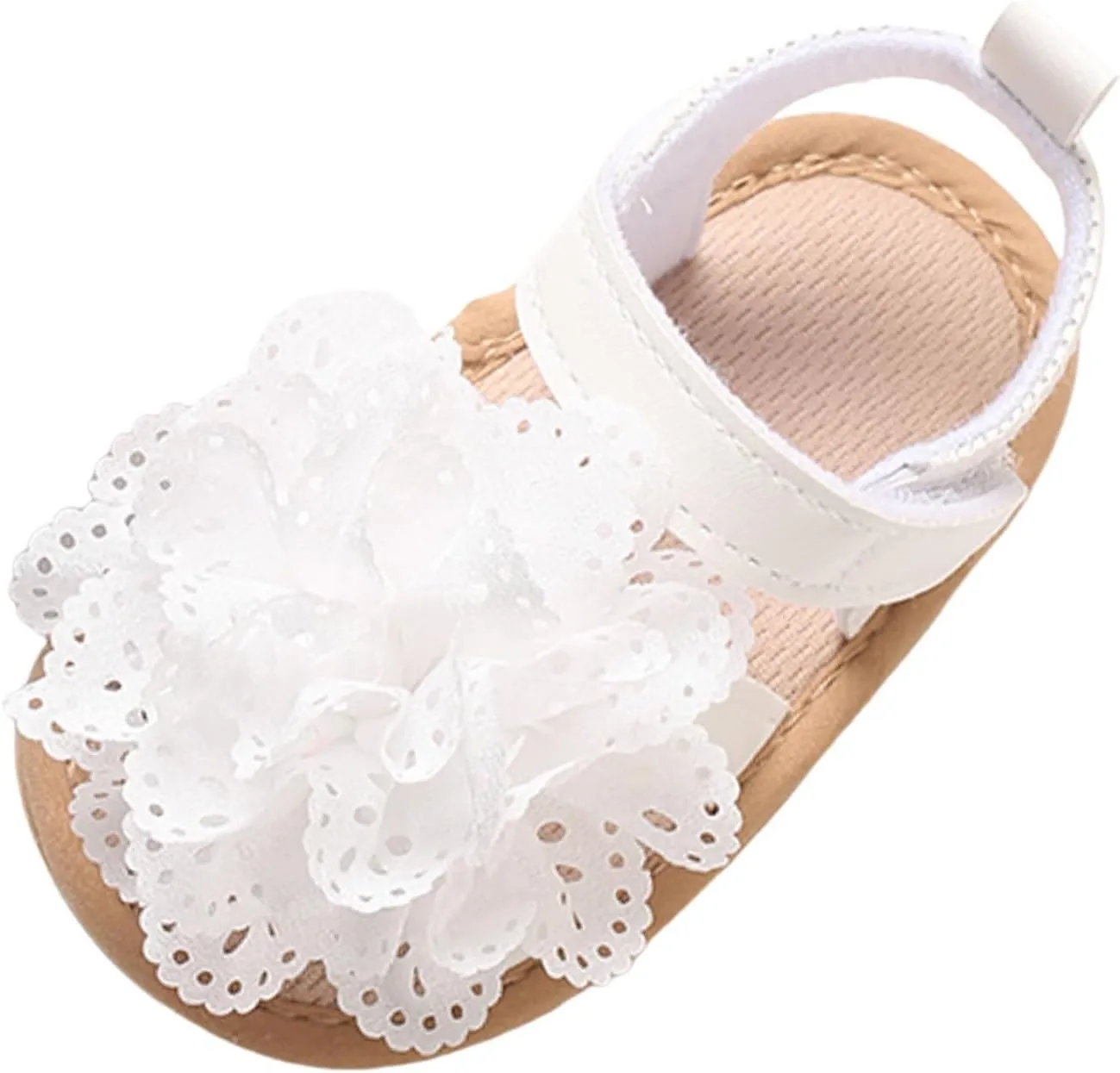 Baby Girl Sandals Summer Flower Crib Sandals Soft Sole Infant Girls Princess Dress Flats Anti-Slip Toddler First Walker Shoes