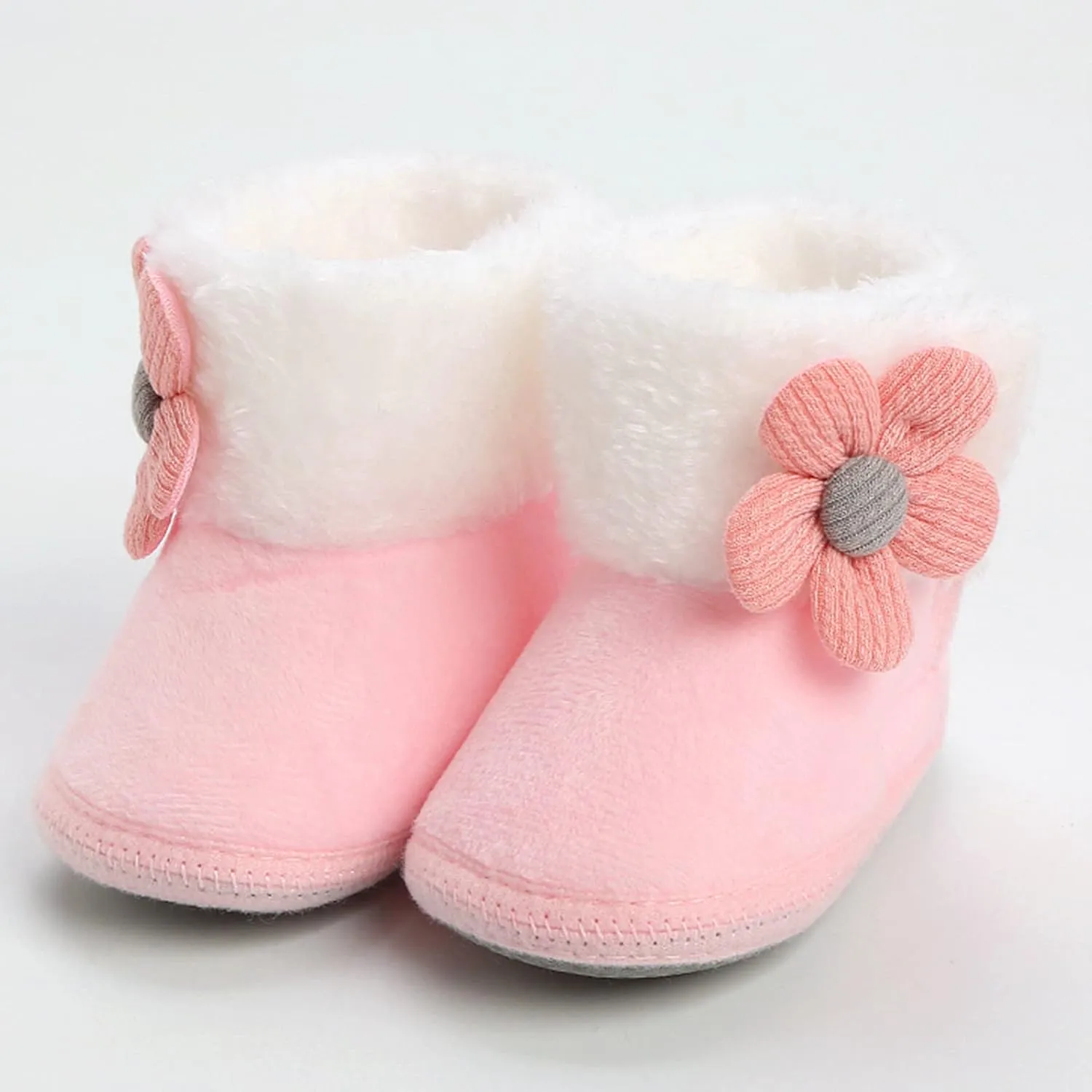 Baby Girl Winter Snow Boots Newborn Shoes Flower Anti-Slip Soft Sole Warm Infant Toddler Prewalker Toddler Tennis Shoes