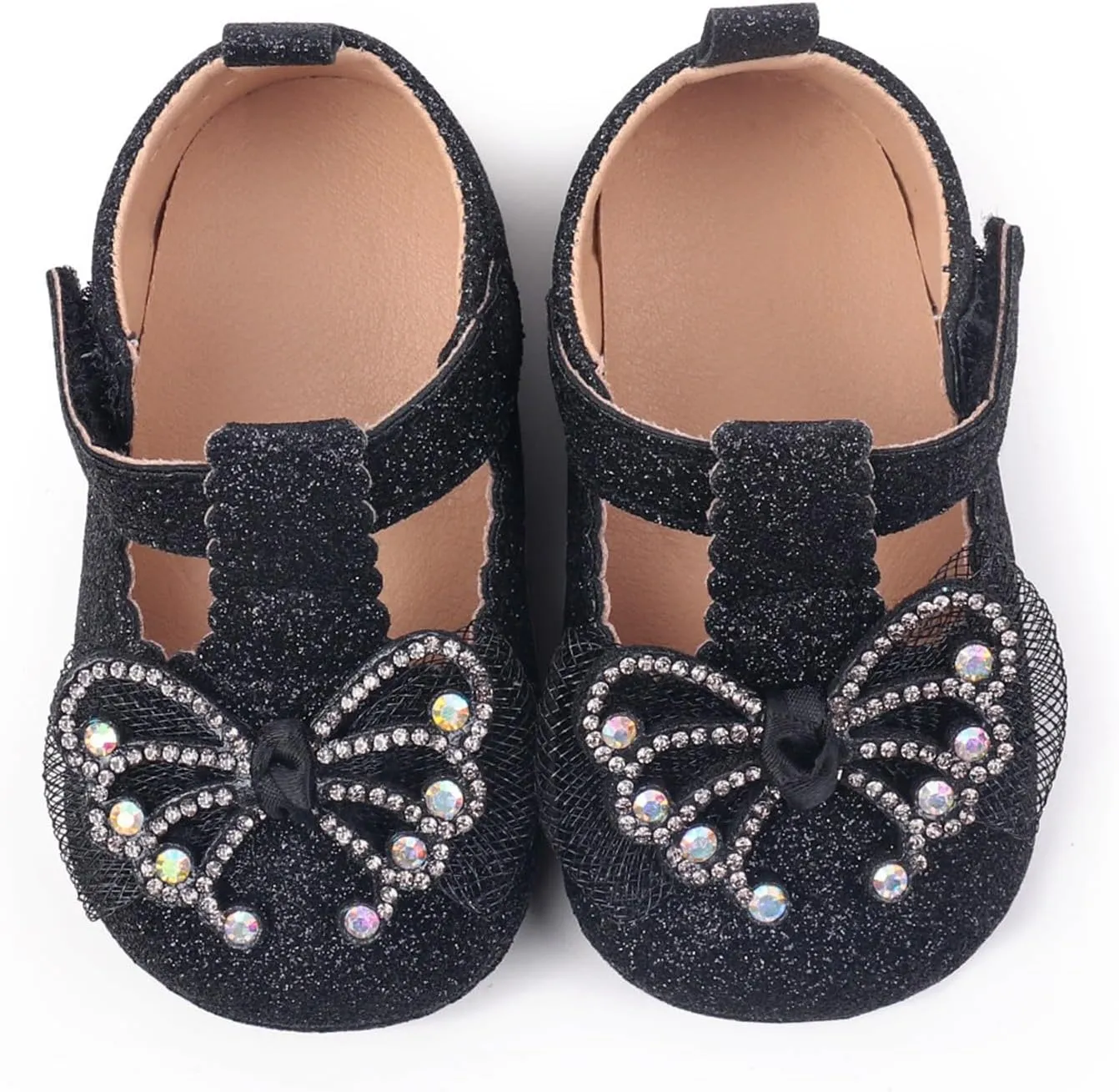 Baby Girls Bow Leather Solid Color Sandals Toddler Infant Butterflies Pearl Glittee Hollow Summer Casual Soft Sole Shoes