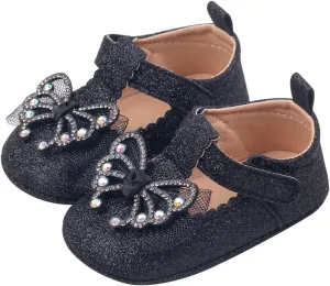 Baby Girls Bow Leather Solid Color Sandals Toddler Infant Butterflies Pearl Glittee Hollow Summer Casual Soft Sole Shoes