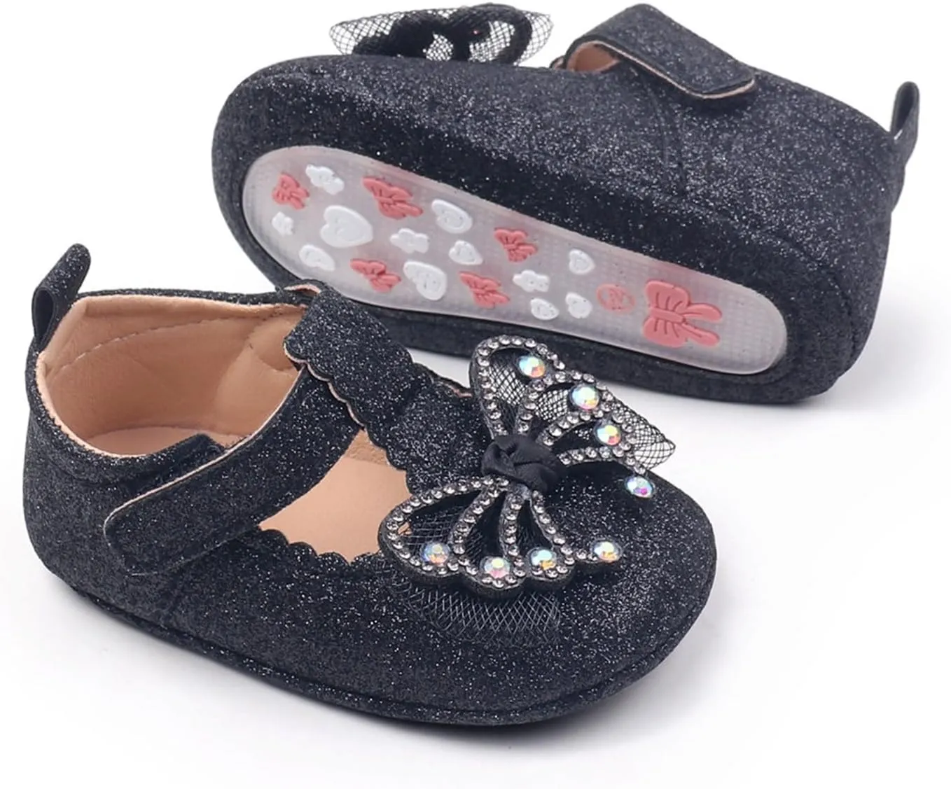 Baby Girls Bow Leather Solid Color Sandals Toddler Infant Butterflies Pearl Glittee Hollow Summer Casual Soft Sole Shoes
