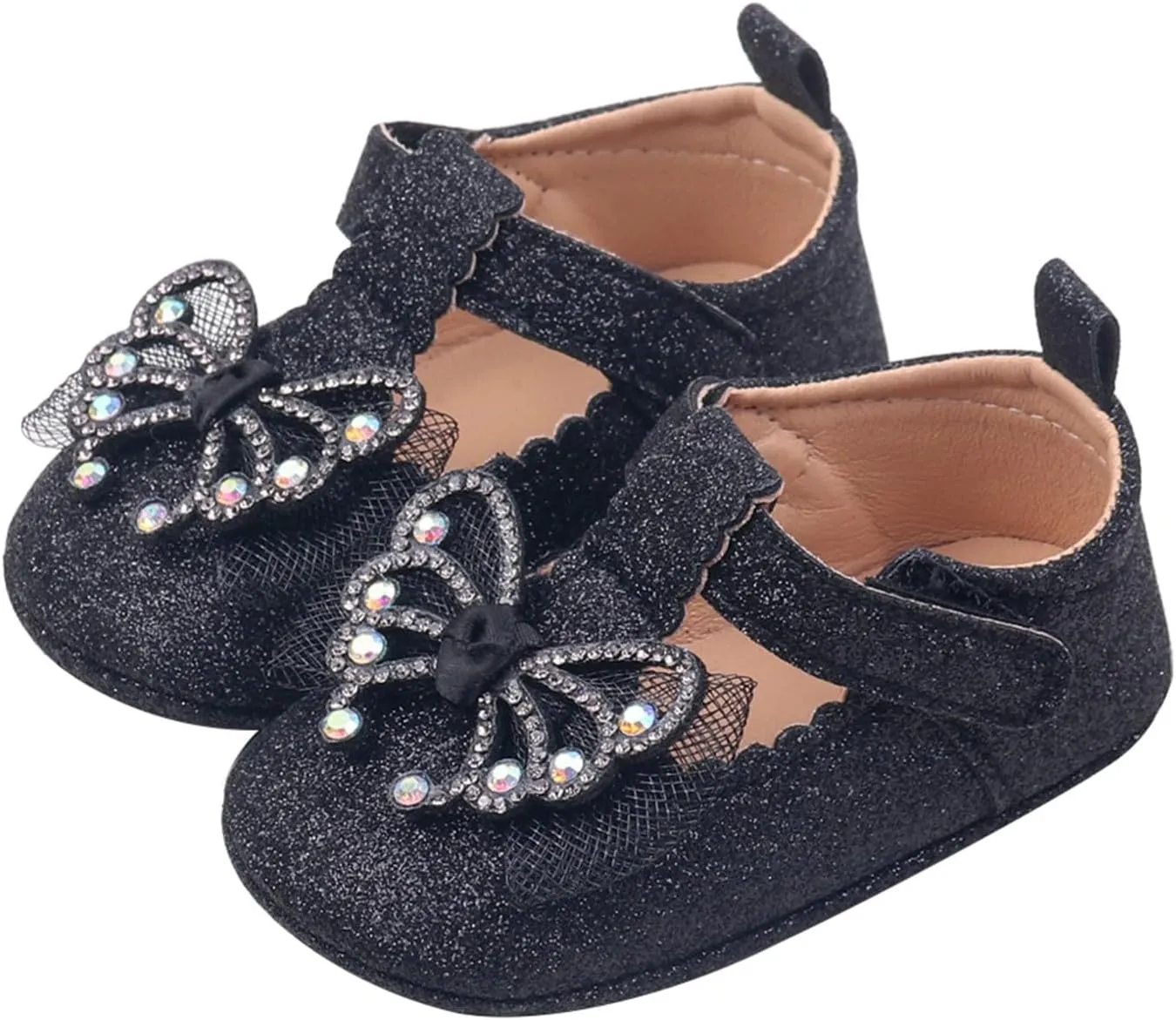 Baby Girls Bow Leather Solid Color Sandals Toddler Infant Butterflies Pearl Glittee Hollow Summer Casual Soft Sole Shoes