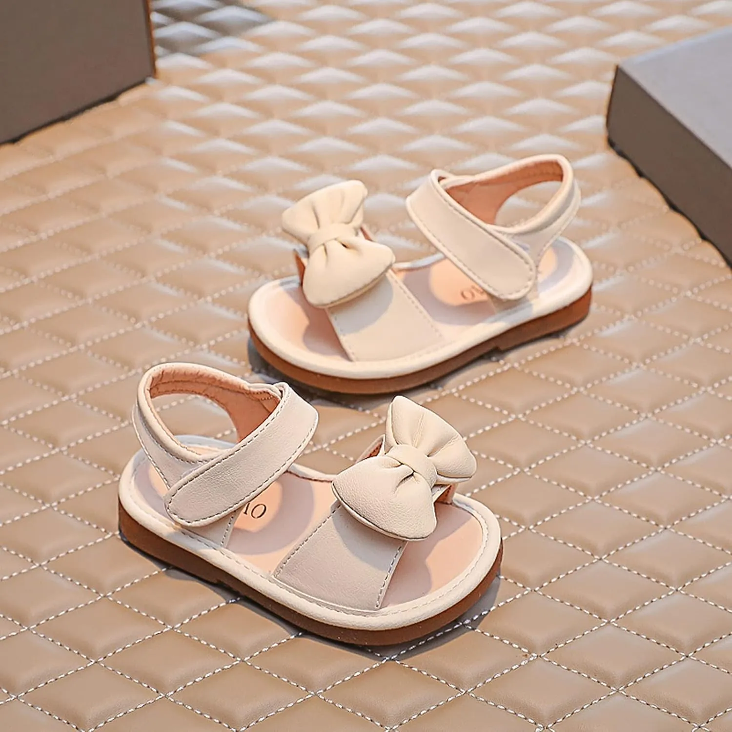 Baby Girls Bow Open Toe Sandals Summer Flat Wide Shoes Toddler Kids ow Heels Shower Beach Dress Dance Shoes Fashion