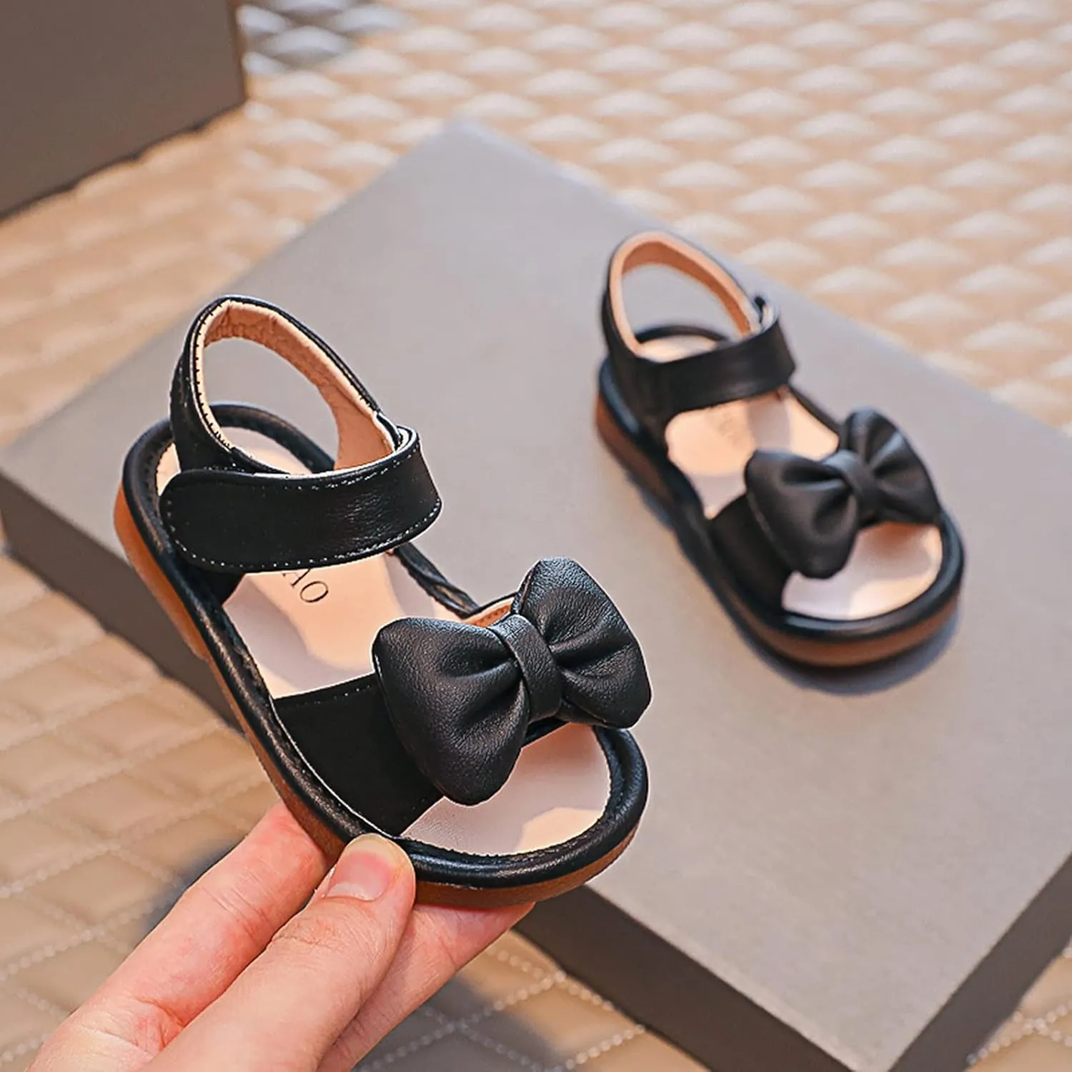 Baby Girls Bow Open Toe Sandals Summer Flat Wide Shoes Toddler Kids ow Heels Shower Beach Dress Dance Shoes Fashion