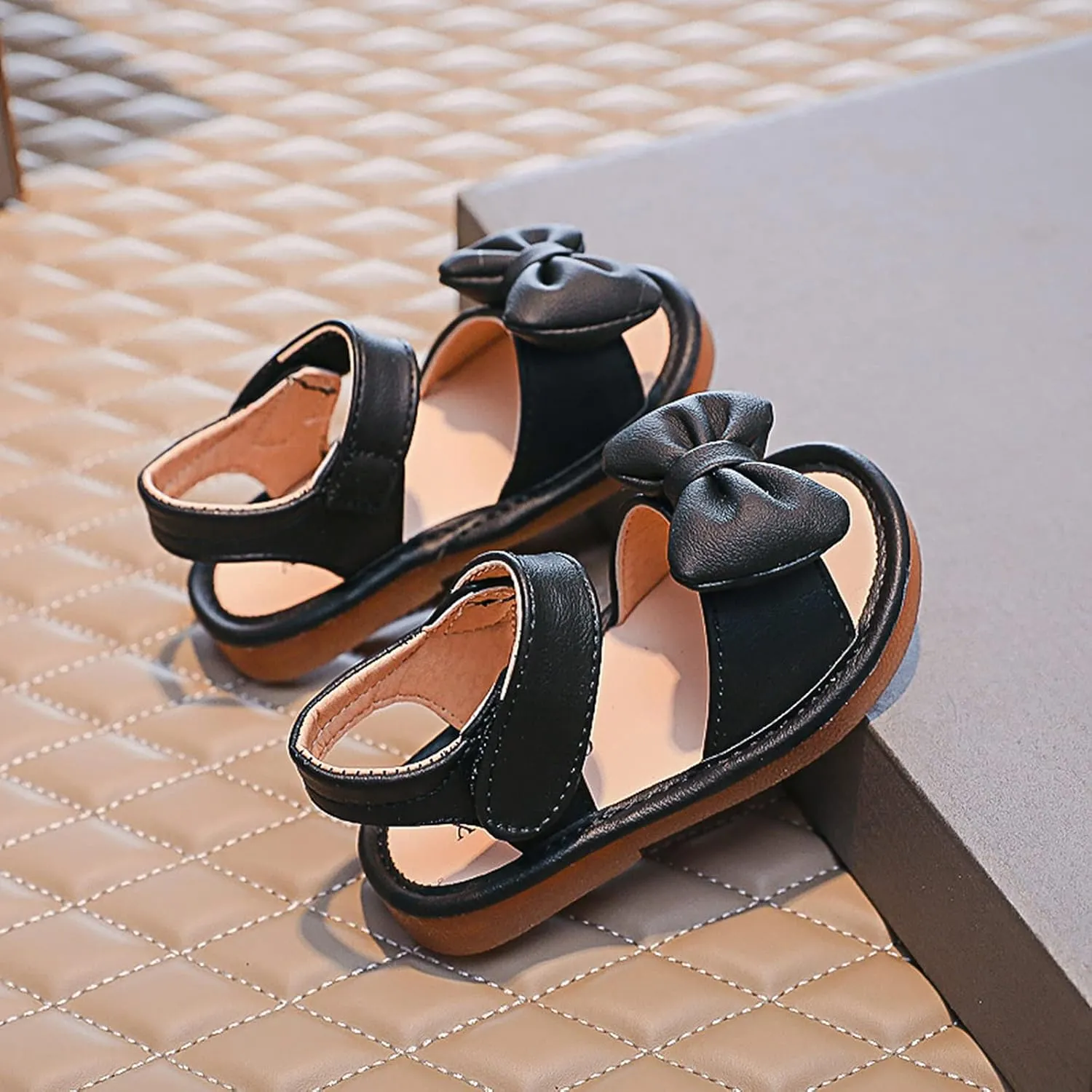 Baby Girls Bow Open Toe Sandals Summer Flat Wide Shoes Toddler Kids ow Heels Shower Beach Dress Dance Shoes Fashion