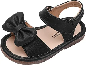 Baby Girls Bow Open Toe Sandals Summer Flat Wide Shoes Toddler Kids ow Heels Shower Beach Dress Dance Shoes Fashion