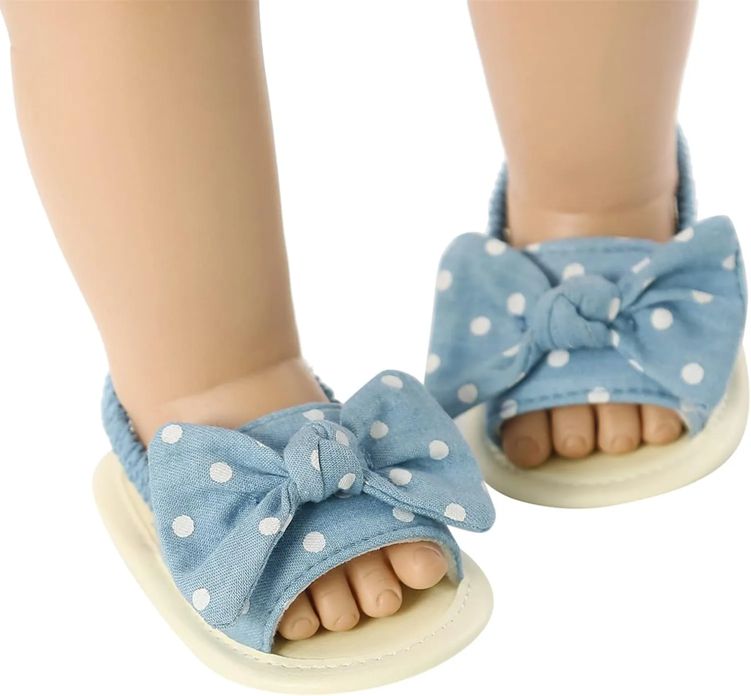 Baby Girls Bowknot Rome Sandals Summer Shoes Infant First Walking Slipper Shoes Non-Slip Beach Stripe Sandals