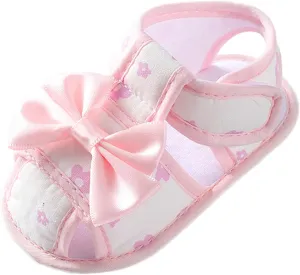 Baby Girls Boys Sandals Infant Toddler Shoes First Walking Shoes Bow Soft Sole Flat Shoes Lightweight (Pink, 11 Infant)