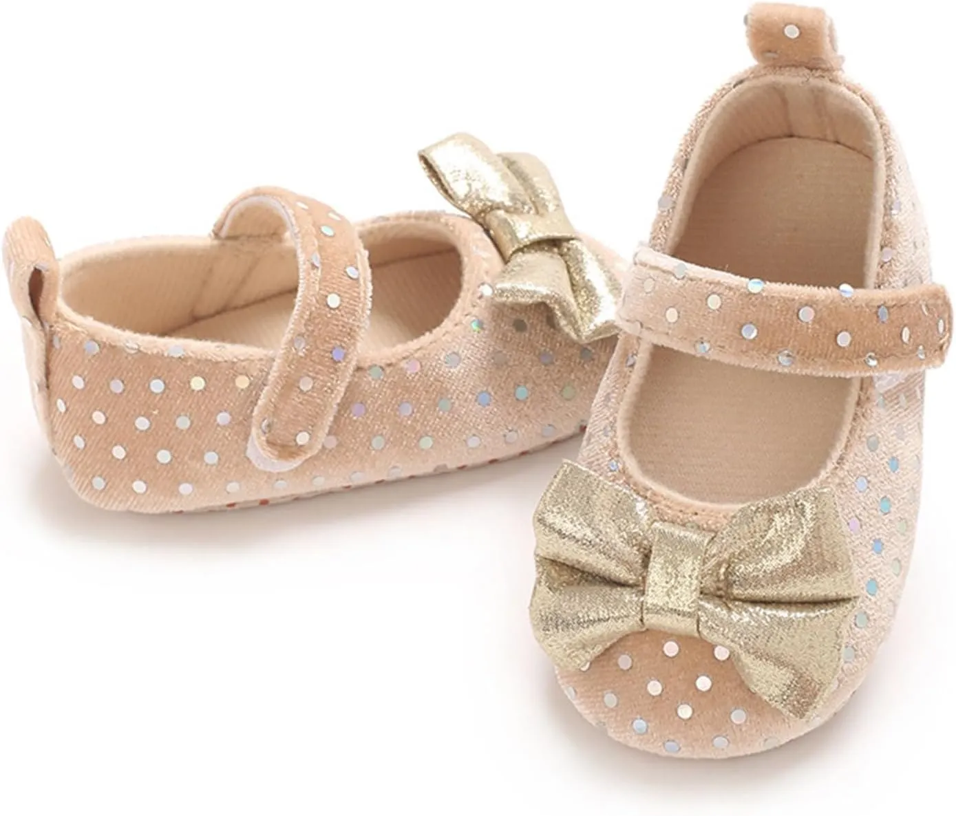 Baby Girls Mary Jane Shoes White Non Slip Soft Sole Newborn Infant Toddler First Cirb Dress Shoes