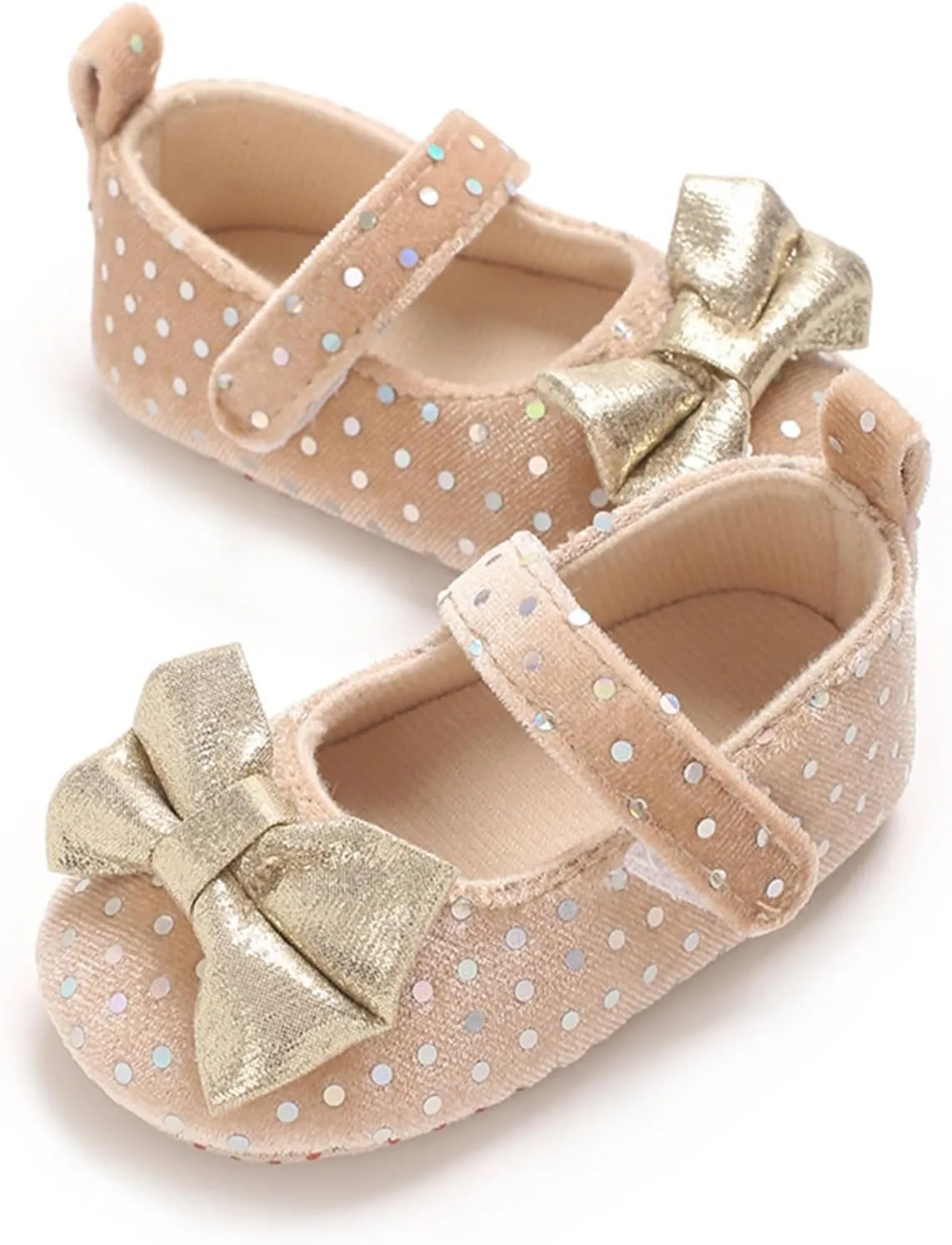 Baby Girls Mary Jane Shoes White Non Slip Soft Sole Newborn Infant Toddler First Cirb Dress Shoes