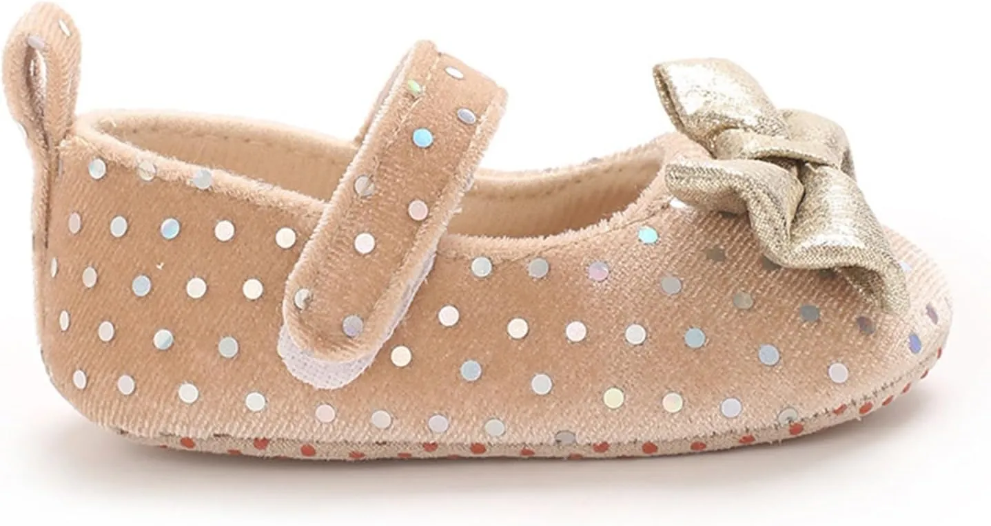 Baby Girls Mary Jane Shoes White Non Slip Soft Sole Newborn Infant Toddler First Cirb Dress Shoes