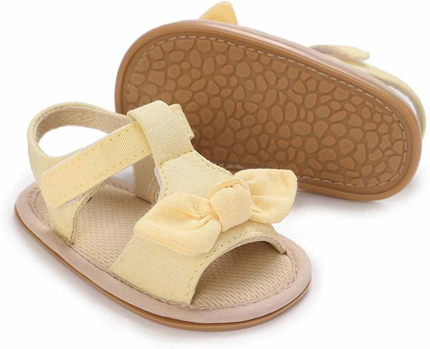 Baby Girl's Open Toe Flat Sandals Summer Casual Toddler Sandals Shoes Soft Sole Anti Slip White Sneakers Girls