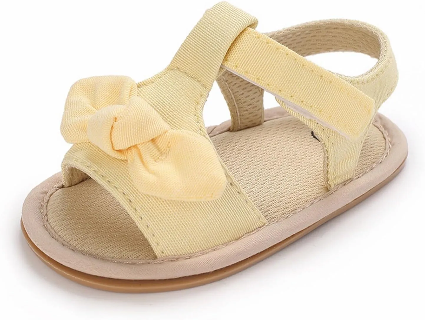 Baby Girl's Open Toe Flat Sandals Summer Casual Toddler Sandals Shoes Soft Sole Anti Slip White Sneakers Girls
