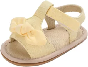 Baby Girl's Open Toe Flat Sandals Summer Casual Toddler Sandals Shoes Soft Sole Anti Slip White Sneakers Girls