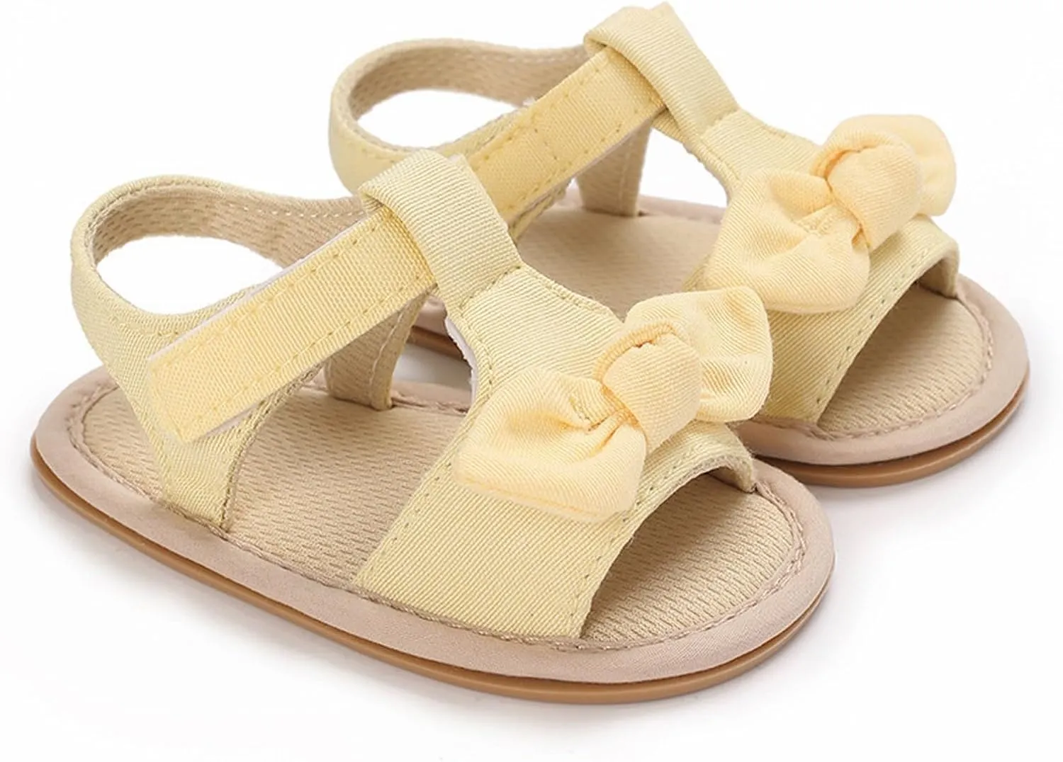 Baby Girl's Open Toe Flat Sandals Summer Casual Toddler Sandals Shoes Soft Sole Anti Slip White Sneakers Girls