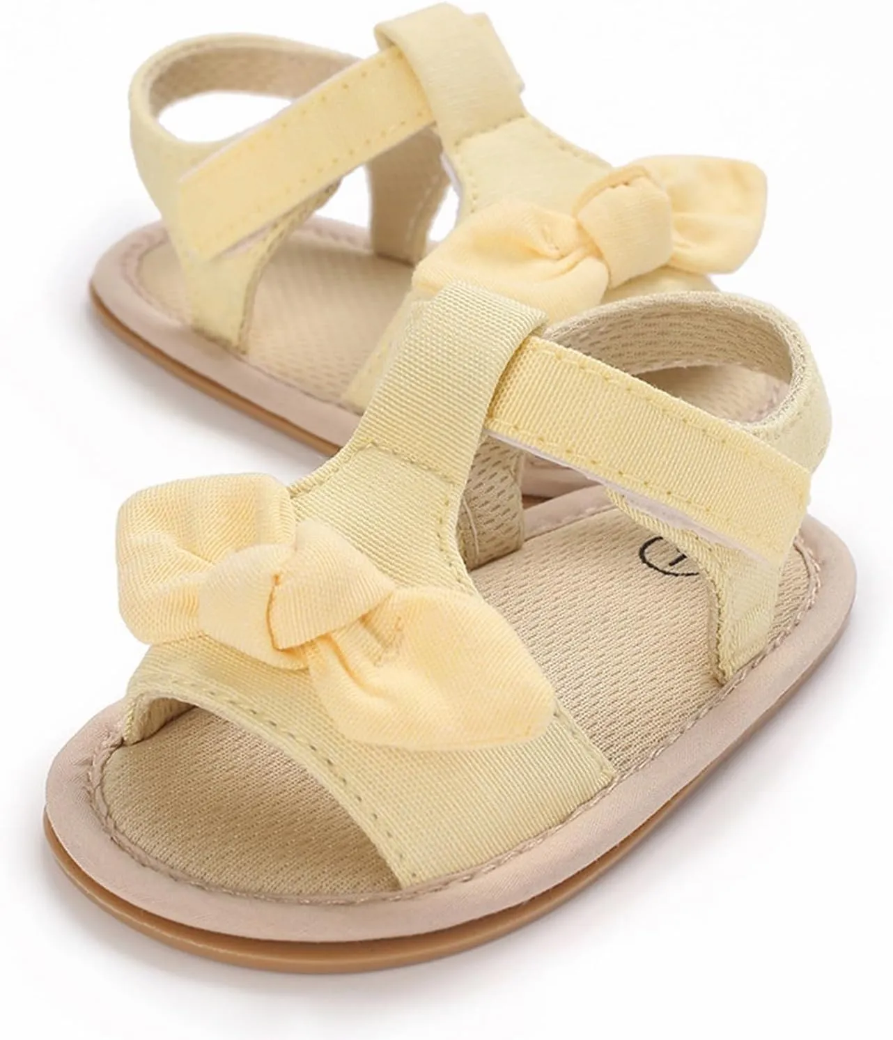 Baby Girl's Open Toe Flat Sandals Summer Casual Toddler Sandals Shoes Soft Sole Anti Slip White Sneakers Girls