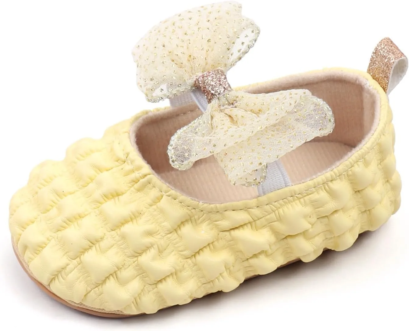 Baby Girls Ruffle Bow Princess Sandals Toddler Infant Girls Tulle Lace Bow Ruched Ruffle Shoes Soft Sole Casual SHoes