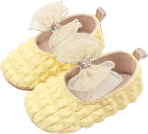 Baby Girls Ruffle Bow Princess Sandals Toddler Infant Girls Tulle Lace Bow Ruched Ruffle Shoes Soft Sole Casual SHoes