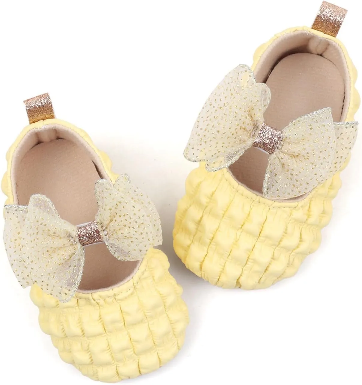 Baby Girls Ruffle Bow Princess Sandals Toddler Infant Girls Tulle Lace Bow Ruched Ruffle Shoes Soft Sole Casual SHoes