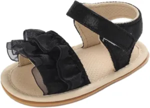 Baby Girls Ruffle Sandals Summer Shoes Outdoor First Walker Toddler Girls Shoes Casual Beach Toddler Girl Tennis Shoes