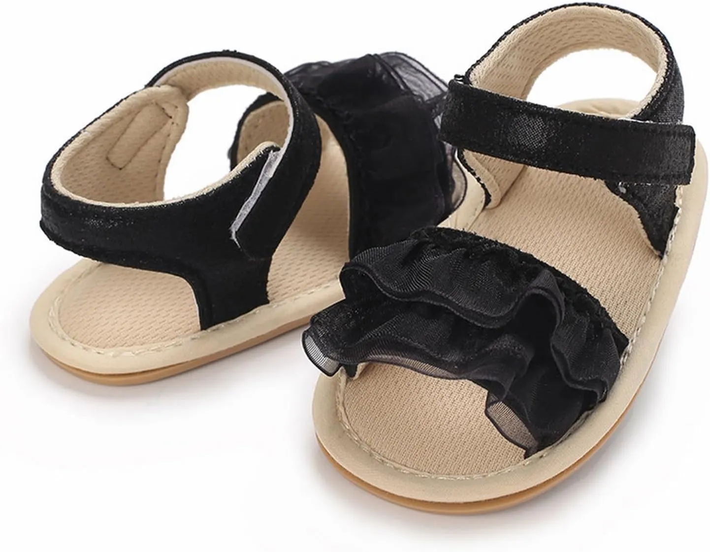 Baby Girls Ruffle Sandals Summer Shoes Outdoor First Walker Toddler Girls Shoes Casual Beach Toddler Girl Tennis Shoes