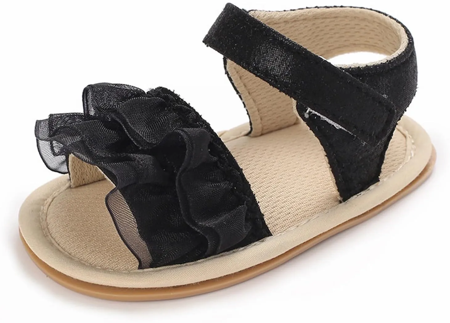 Baby Girls Ruffle Sandals Summer Shoes Outdoor First Walker Toddler Girls Shoes Casual Beach Toddler Girl Tennis Shoes