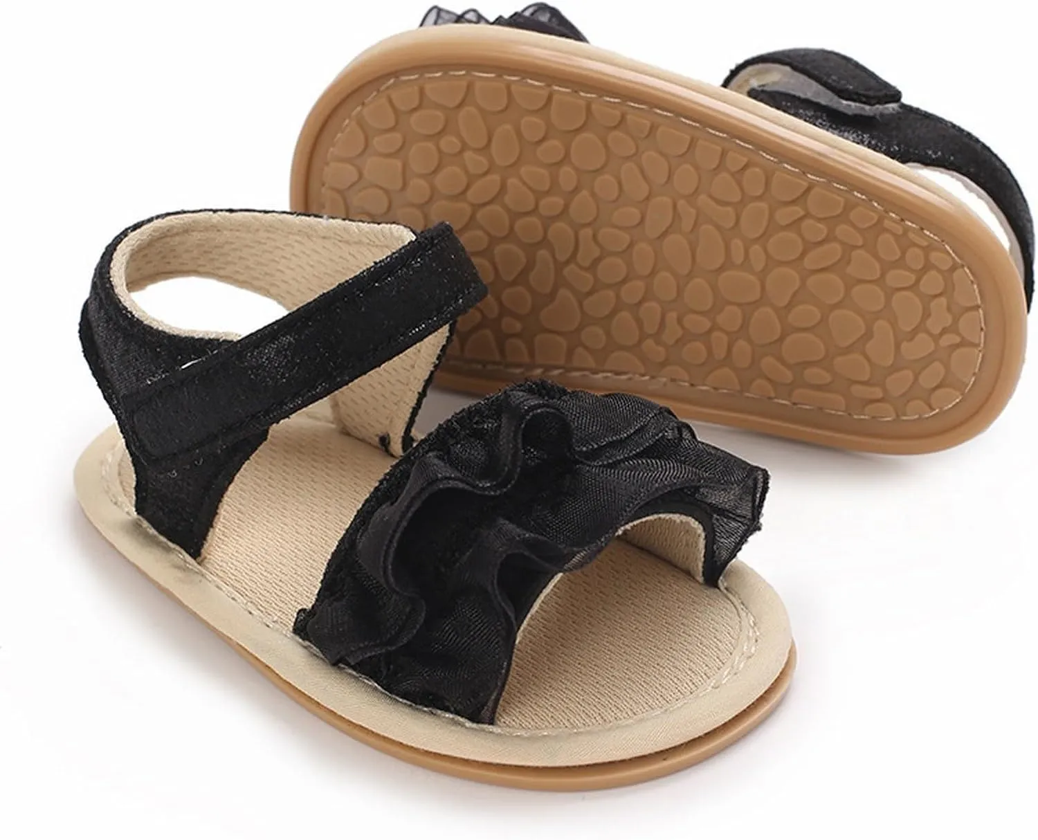 Baby Girls Ruffle Sandals Summer Shoes Outdoor First Walker Toddler Girls Shoes Casual Beach Toddler Girl Tennis Shoes
