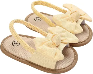 Baby Girls Sandals Flat Non-Slip Bowknot Princess Shoes Infant First Walking Crib Shoes Toddler First Walkers Beach Sandals
